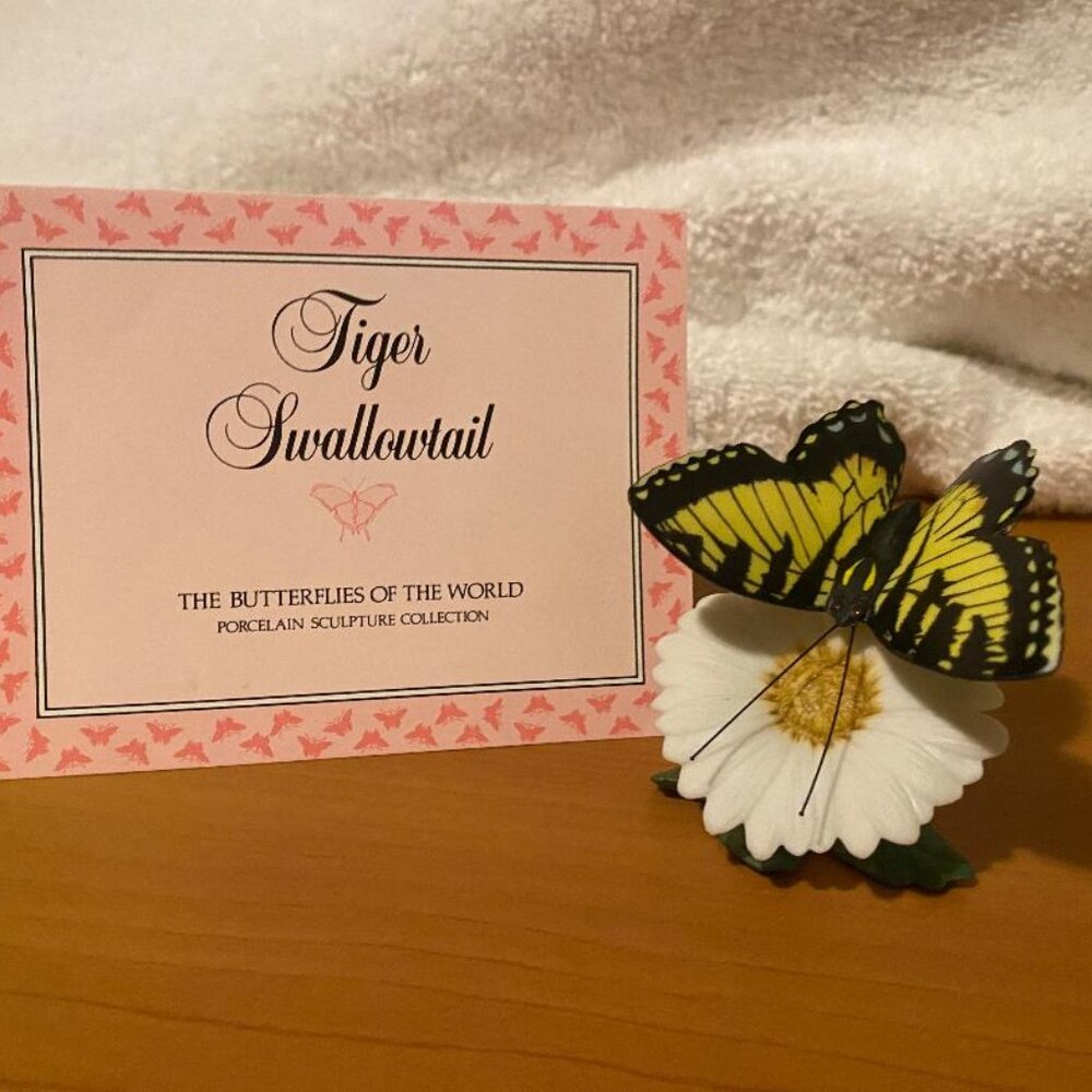 Franklin Mint Porcelain "Butterflies of the World" Tiger Swallowtail Butterfly
